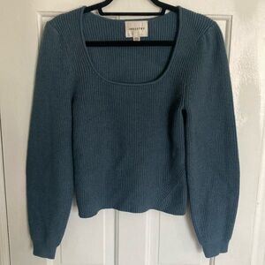 Industry blue square neck sweater